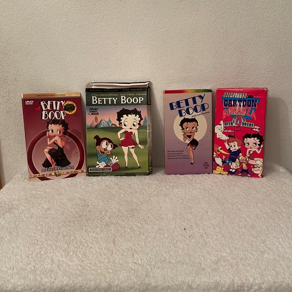 Vintage Betty Boop Cartoons VHS Tapes & DVD’s. USED!!